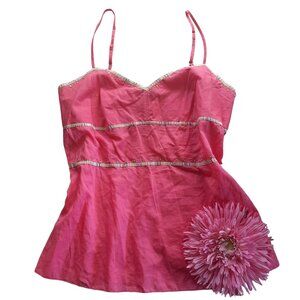 Vintage Y2K Express Pink Beaded Tank Top